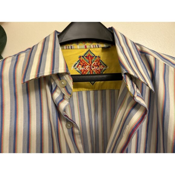 Robert Graham Mens Button Up/Dress Shirt/Long Sleeve/Flip cuff XL - Picture 2 of 16